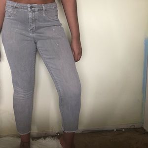 Light Olive Green Cropped High Rise Jegging